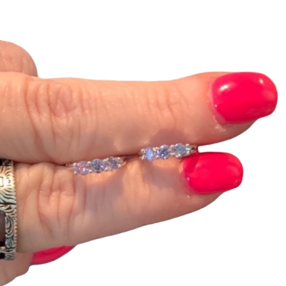 Moissanite Purple Huggie Earrings